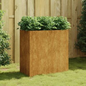 Rustic Corten Steel Garden Planter Weather Resistant Raised Bed for Outdoor Decor