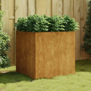 Rustic Corten Steel Large Square Planter Weathering Durable Garden Decor DIY