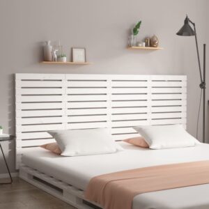 Wall Headboard White 186x3x91.5 cm Solid Wood Pine