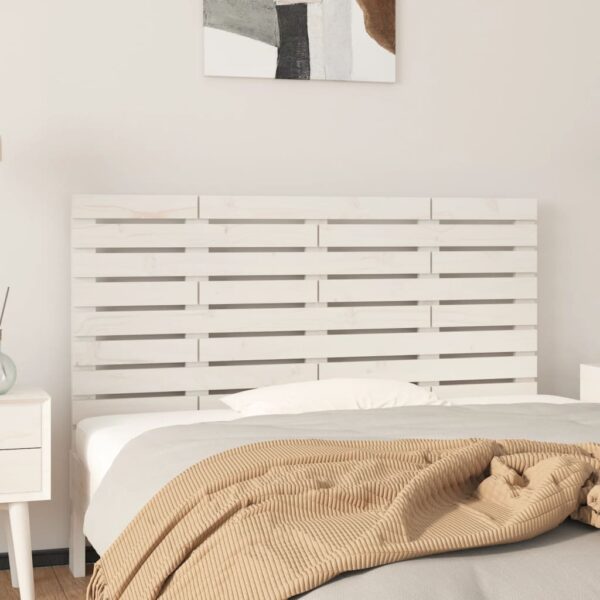 Wall Headboard White 156x3x63 cm Solid Wood Pine