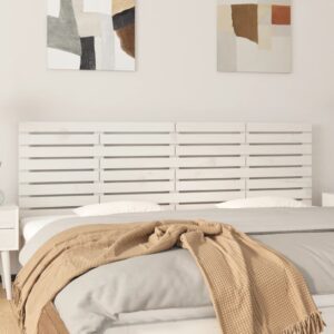 Wall Headboard White 186x3x63 cm Solid Wood Pine