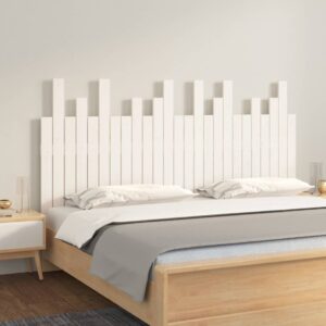 Solid Pine Wood Wall-Mounted Headboard Classic White Elegant Bedroom Decor