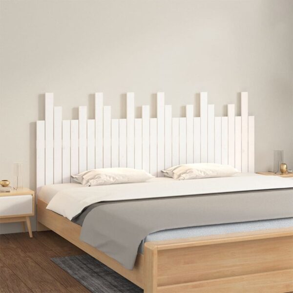 Wall Headboard White 185x3x80 cm Solid Wood Pine