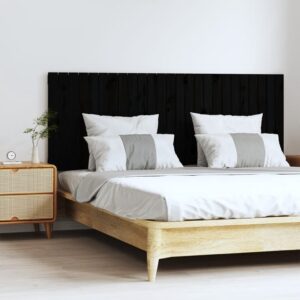 Wall Headboard Black 159.5x3x60 cm Solid Wood Pine