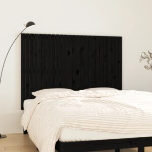 Wall Headboard Black 159.5x3x110 cm Solid Wood Pine