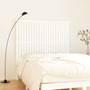 Solid Pine Wood Wall-Mounted Headboard Classic White Elegant Bedroom Decor