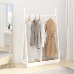 Clothes Rack White 100x45x150 cm Solid Wood Pine