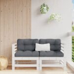 White Solid Wood Pine Corner Sofa Set with Cushions Garden Patio Furniture