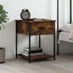 Bedside Table Smoked Oak 44x45x58 cm Engineered Wood