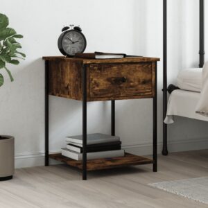 Bedside Table Smoked Oak 44x45x58 cm Engineered Wood