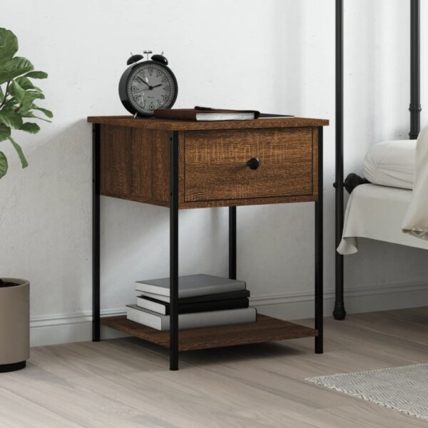 Bedside Table Brown Oak 44x45x58 cm Engineered Wood