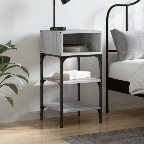 Bedside Table Grey Sonoma 35x34.5x70 cm Engineered Wood