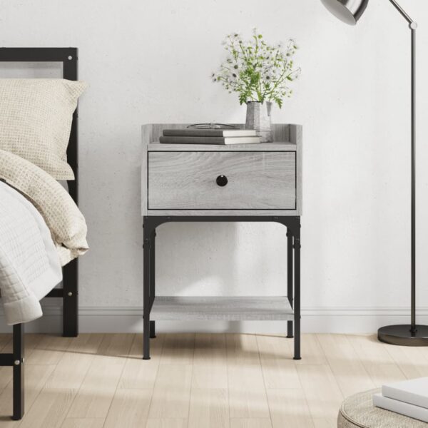 Bedside Table Grey Sonoma 40.5x31x60 cm Engineered Wood