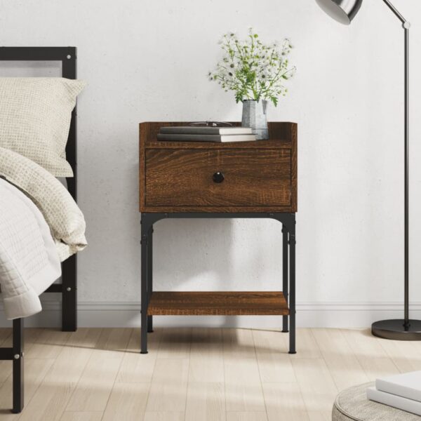 Bedside Table Brown Oak 40.5x31x60 cm Engineered Wood