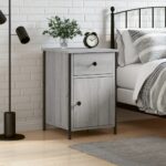 Bedside Cabinet Grey Sonoma 40x42x60 cm Engineered Wood