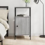 Bedside Cabinet Grey Sonoma 41x31x80 cm Engineered Wood