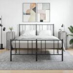 Chic Grey Sonoma Bedside Cabinets Pair with Sturdy Iron Frame and Storage