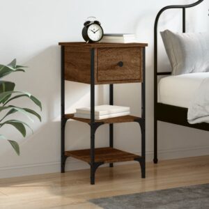 Bedside Cabinet Brown Oak 34x36x70 cm Engineered Wood