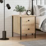 Bedside Cabinet Sonoma Oak 40x42x50 cm Engineered Wood