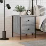 Bedside Cabinet Grey Sonoma 40x42x50 cm Engineered Wood