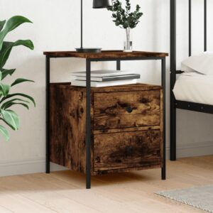 Bedside Cabinet Smoked Oak 44x45x60 cm Engineered Wood