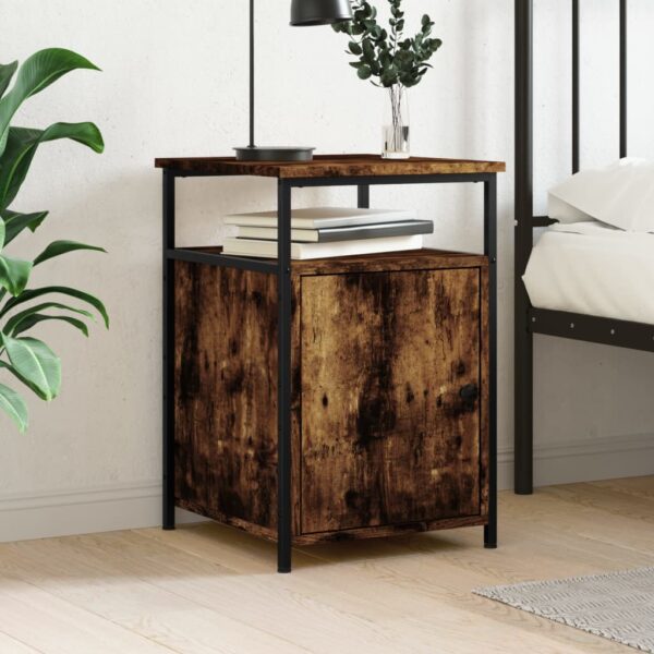 Bedside Cabinet Smoked Oak 40x42x60 cm Engineered Wood