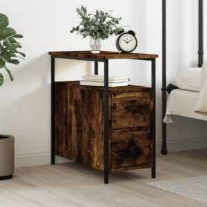 Bedside Cabinet Smoked Oak 30x60x60 cm Engineered Wood