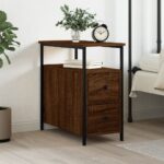 Bedside Cabinet Brown Oak 30x60x60 cm Engineered Wood