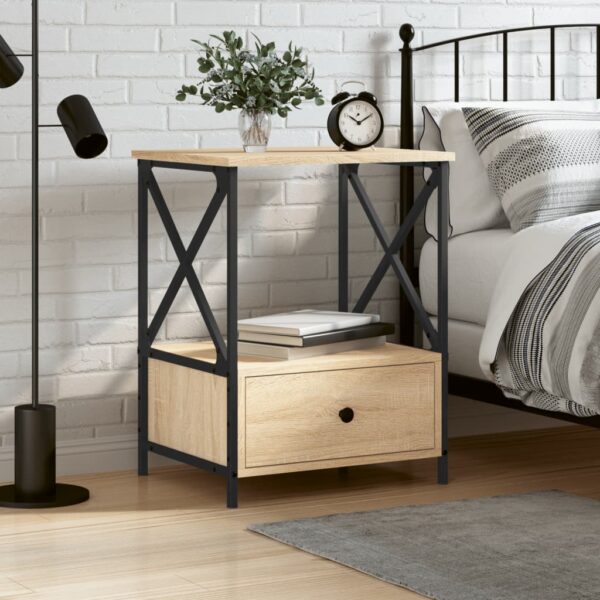 Bedside Table Sonoma Oak 50x41x65 cm Engineered Wood