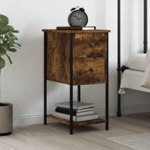 Bedside Cabinet Smoked Oak 32x42x70 cm Engineered Wood