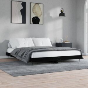 Bed Frame Black 183x203 cm King Size Engineered Wood