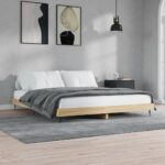 Bed Frame Sonoma Oak 183x203 cm King Size Engineered Wood