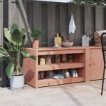 Outdoor Kitchen Cabinet Solid Douglas Wood Weather-Resistant Ample Storage