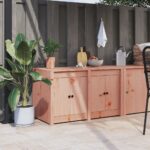 Solid Wood Douglas Outdoor Kitchen Cabinet Ample Storage Modular Design