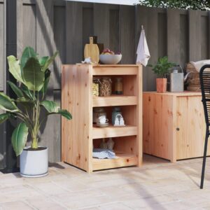 Solid Pine Wood Outdoor Kitchen Cabinet Rustic Storage Ample Space Modular Design