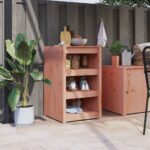 Solid Wood Outdoor Kitchen Cabinet Weather Resistant Ample Storage Modular Design