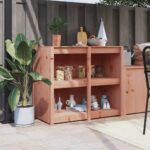 Solid Douglas Wood Outdoor Kitchen Cabinet Ample Storage Modular Design