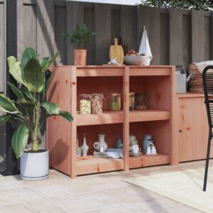 Solid Douglas Wood Outdoor Kitchen Cabinet Ample Storage Modular Design