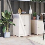 Solid Pine Wood Outdoor Kitchen Cabinet Doors White Rustic with Metal Knobs