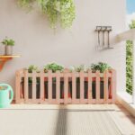 Solid Douglas Wood Garden Raised Bed with Fence Design Outdoor Planter Box