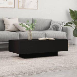 Elegant Black Coffee Table Modern Minimalist Engineered Wood Spacious Top Surface