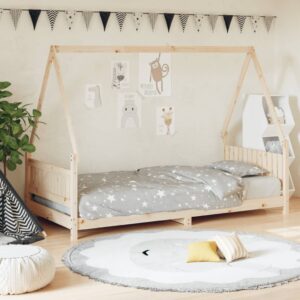 Solid Pine Wood Kids Bed Frame House  Toddler Single Bed with Slats