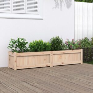 Solid Pine Wood Garden Planter Large Outdoor Flower Vegetable Bed Rustic Decor