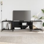 TV Cabinet Black 203x37x50 cm Engineered Wood