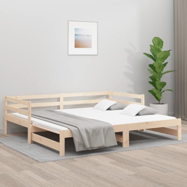 Day Bed with Trundle 90x190 cm Solid Wood Pine