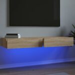 Modern Sonoma Oak TV Cabinets with LED Lighting - Spacious & Stylish Storage