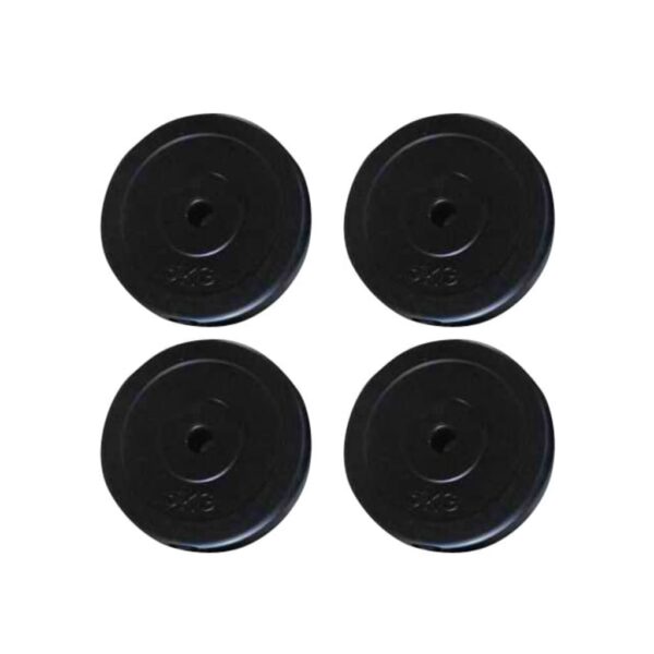 Set of Four Home Gym Weight Plates Dumbbell Concrete Plastic Coated Fitness