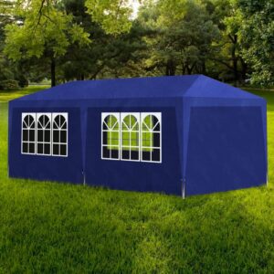 Outdoor Garden Canopy Gazebo Blue UV Water Resistant with Side Panels