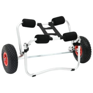 Aluminium Kayak Canoe Cart Trolley Carrier with Inflated Rubber Wheels Foldable