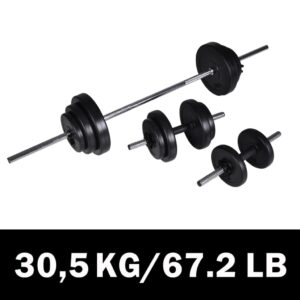 Adjustable Home Gym Fitness Weight Set Chrome Barbell Dumbbell Workout Exercise